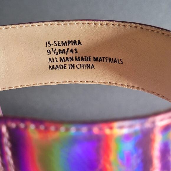 Jessica Simpson Sempira Iridescent Holographic Pink Platform Heels Size 9.5 NWB - Picture 5 of 9
